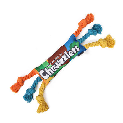 PuppHub Chewzzlers colorful rope toy with three knots for playful dogs