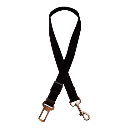 Black adjustable pet travel safety leash with quick buckle and sturdy clip