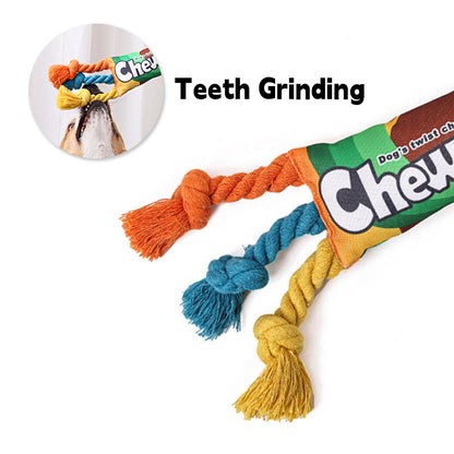 PuppHub Chewzzlers colorful rope toy promoting dental health for dogs