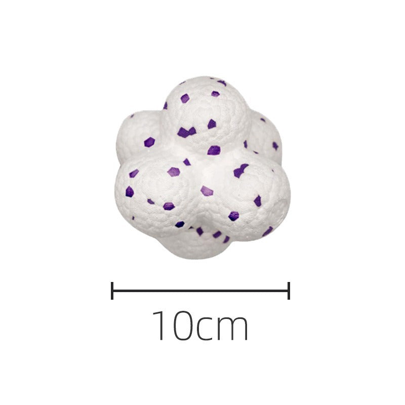 Cloud-shaped dental toy for dogs in white with purple flecks, 10cm size.