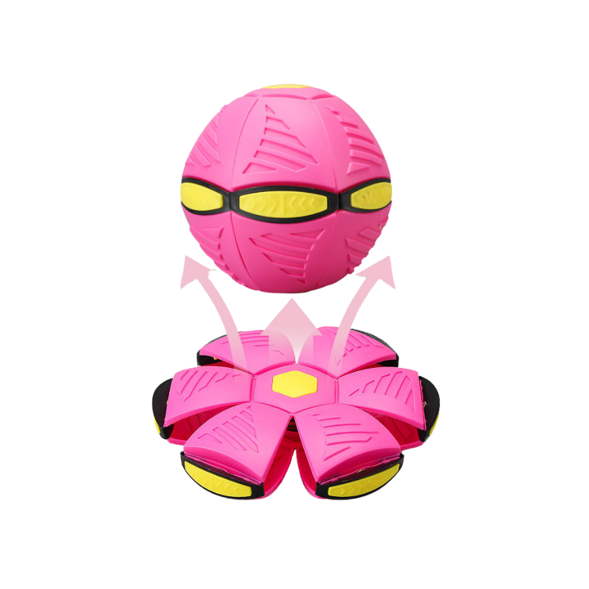 Pink Flippit Interactive Dog Toy with bouncing design for playful pet engagement.