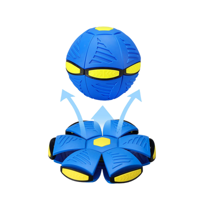 Blue Flippit Interactive Dog Toy with bouncing action for engaging pet play.