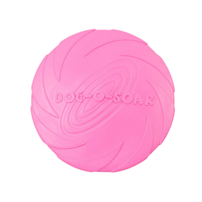 Pink Rubber Pupp Frisbee with spiral design for playful dogs