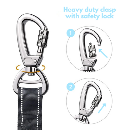 Heavy-duty clasp with safety lock for PuppHub Signature Leash